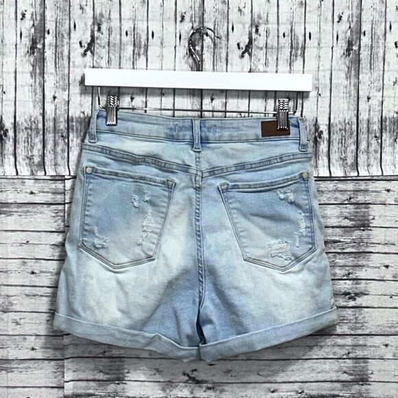 Judy Blue Wild Aztec Patches Cuffed Denim Shorts - Picture 2 of 8